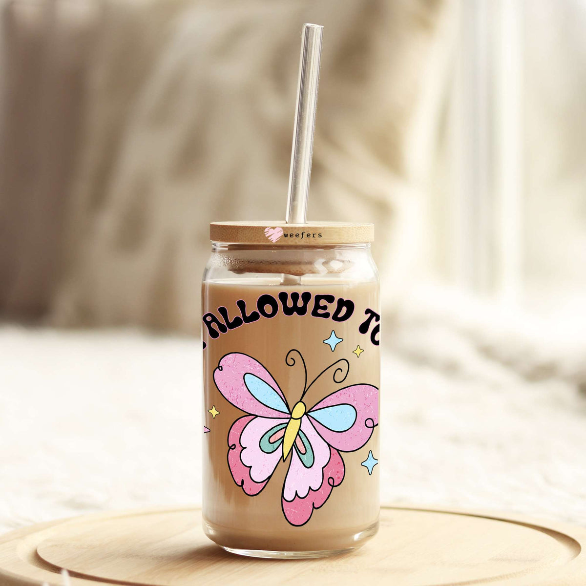 You are Allowed to Thrive 16oz Libbey Glass Can UV DTF or Sublimation Wrap Decal Transfer Weefers
