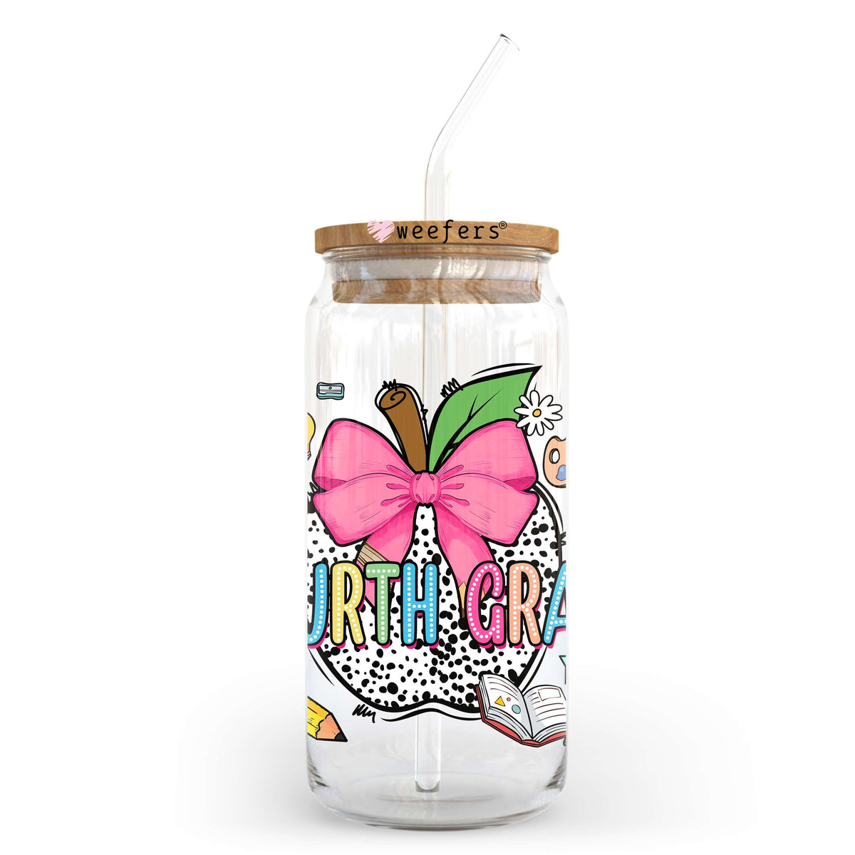 Fourth Grade 20oz Libbey Glass Can, 34oz Hip Sip, 40oz Tumbler, 24oz Cold Cup UV DTF or Sublimation Decal Transfer Weefers