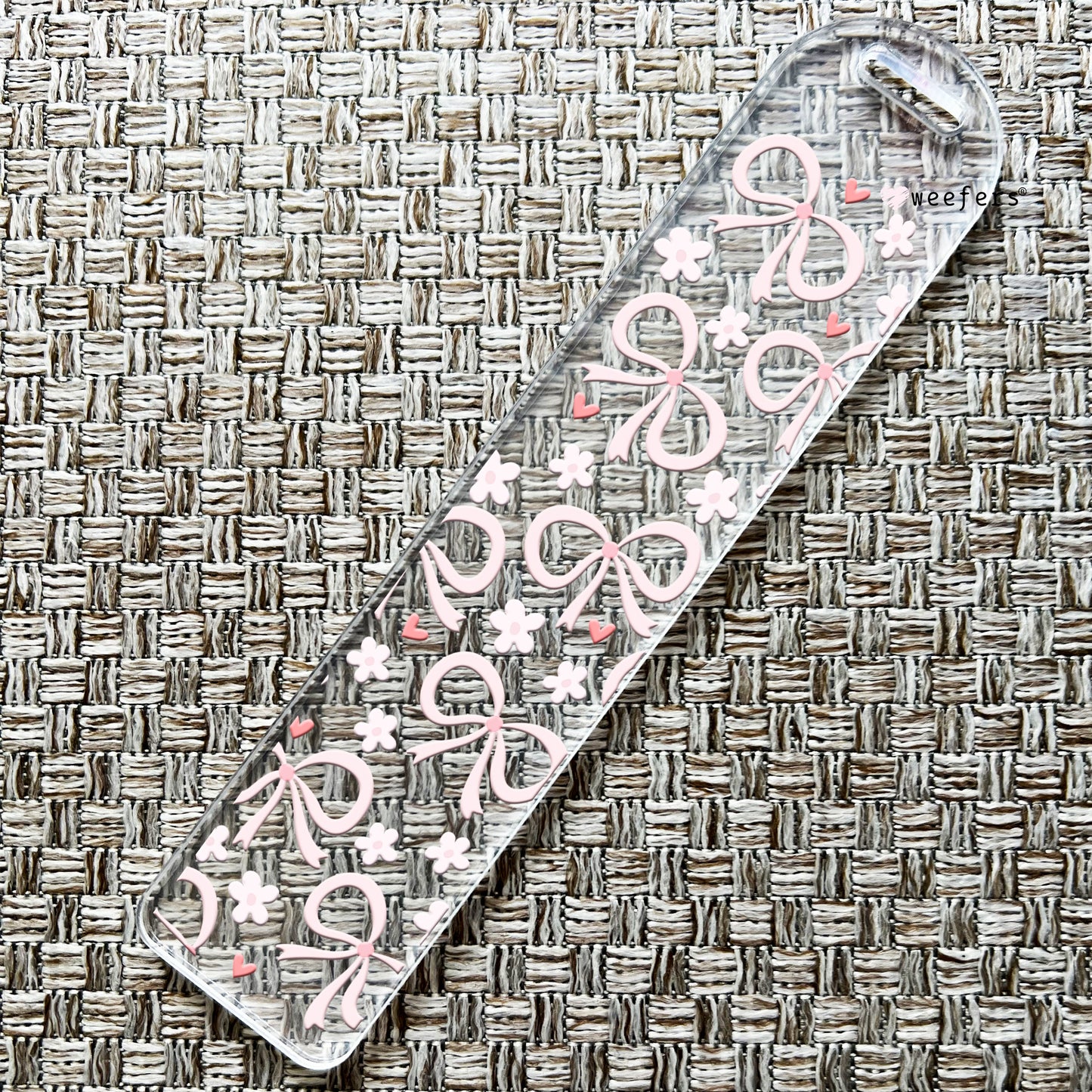 Pink Bows Bookmark UV DTF Decal Weefers