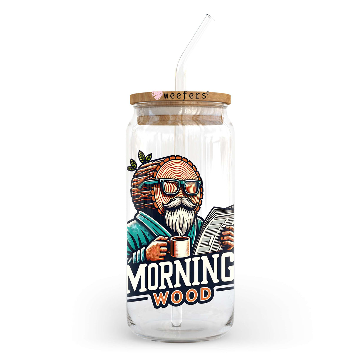 Morning Wood 20oz Libbey Glass Can, 34oz Hip Sip, 40oz Tumbler, 24oz Cold Cup UV DTF or Sublimation Decal Transfer Weefers