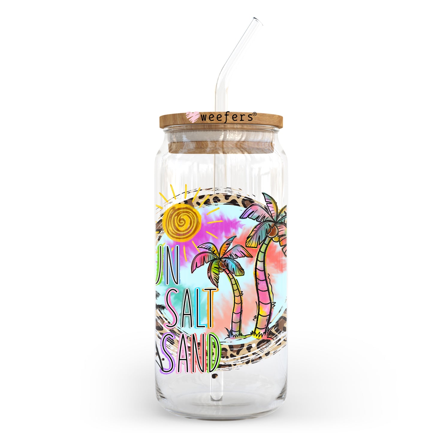 Sun Salt Sand 20oz Libbey Glass Can, 34oz Hip Sip, 40oz Tumbler, 24oz Cold Cup UV DTF or Sublimation Decal Transfer Weefers