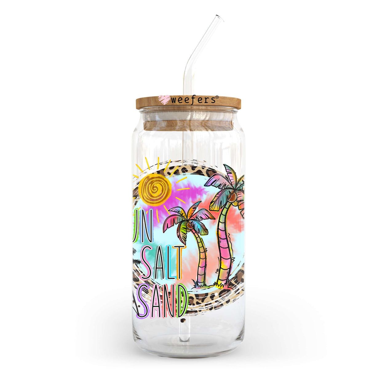 Sun Salt Sand 20oz Libbey Glass Can, 34oz Hip Sip, 40oz Tumbler, 24oz Cold Cup UV DTF or Sublimation Decal Transfer Weefers