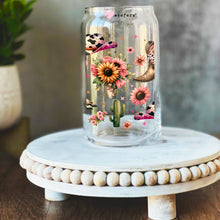 Load image into Gallery viewer, a glass jar with flowers and butterflies painted on it
