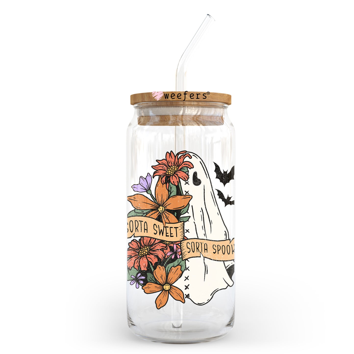 Sorta Sweet Sorta Spooky 20oz Libbey Glass Can, 34oz Hip Sip, 40oz Tumbler, 24oz Cold Cup UV DTF or Sublimation Decal Transfer Weefers
