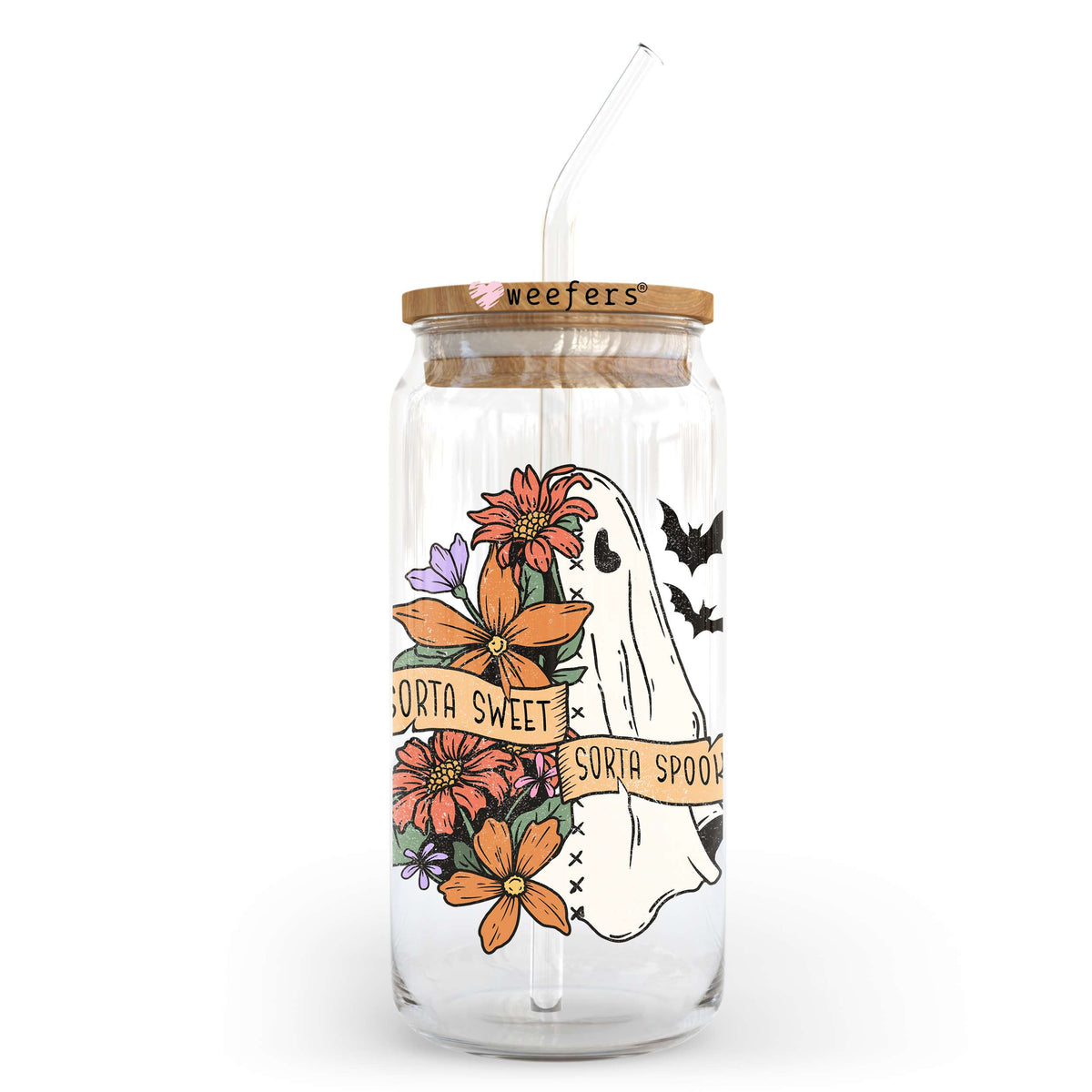 Sorta Sweet Sorta Spooky 20oz Libbey Glass Can, 34oz Hip Sip, 40oz Tumbler, 24oz Cold Cup UV DTF or Sublimation Decal Transfer Weefers