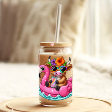 Load image into Gallery viewer, a drink in a jar with a flamingo on it
