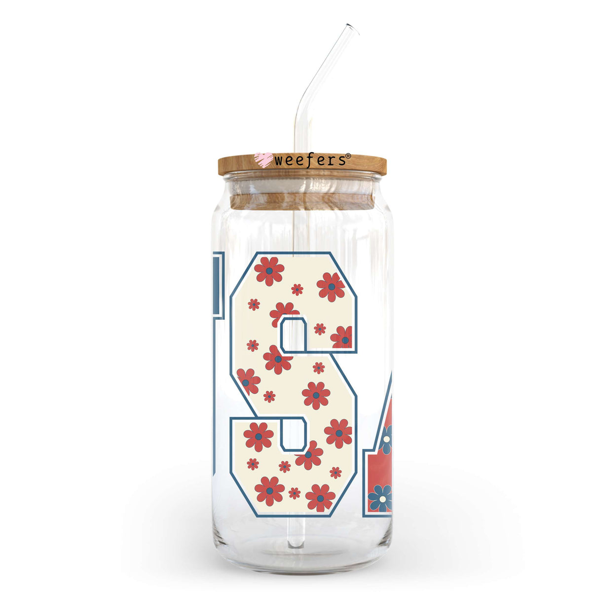 USA 4th of July Cow 20oz Libbey Glass Can, 34oz Hip Sip, 40oz Tumbler, 24oz Cold Cup UV DTF or Sublimation Decal Transfer Weefers