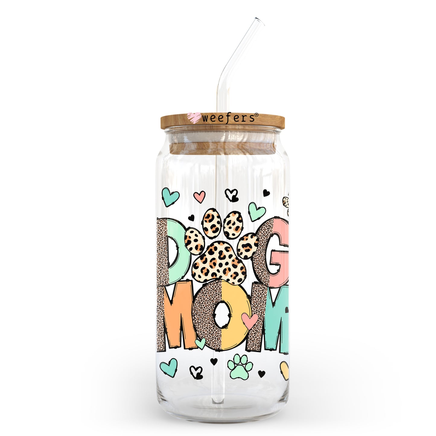 Dog Mom 20oz Libbey Glass Can, 34oz Hip Sip, 40oz Tumbler, 24oz Cold Cup UV DTF or Sublimation Decal Transfer Weefers