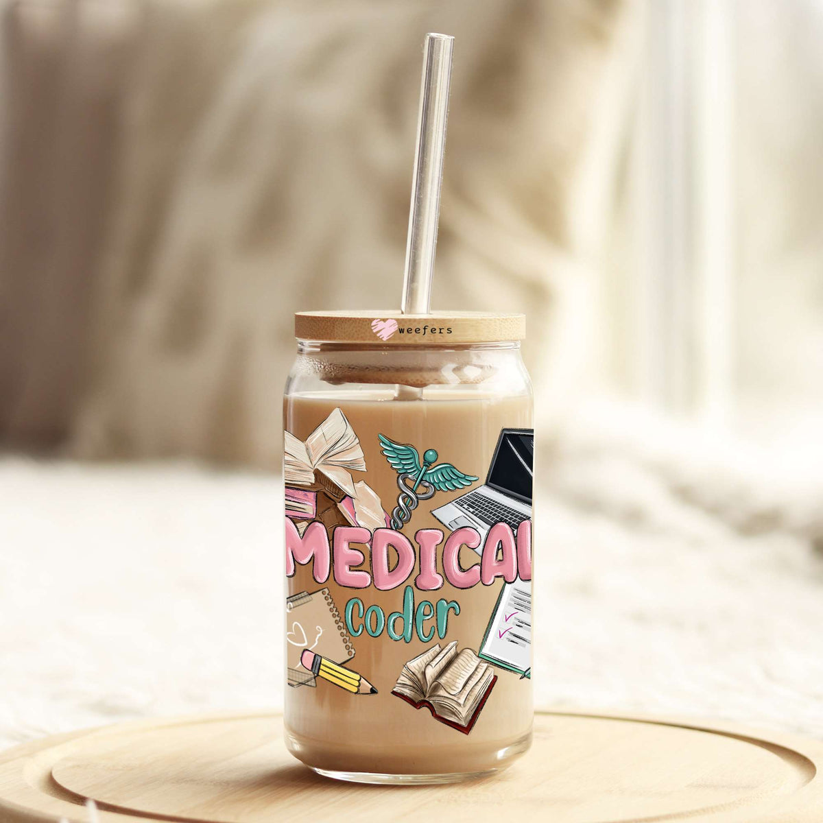 Medical Coder 16oz Libbey Glass Can UV DTF or Sublimation Wrap - Decal Transfers Weefers