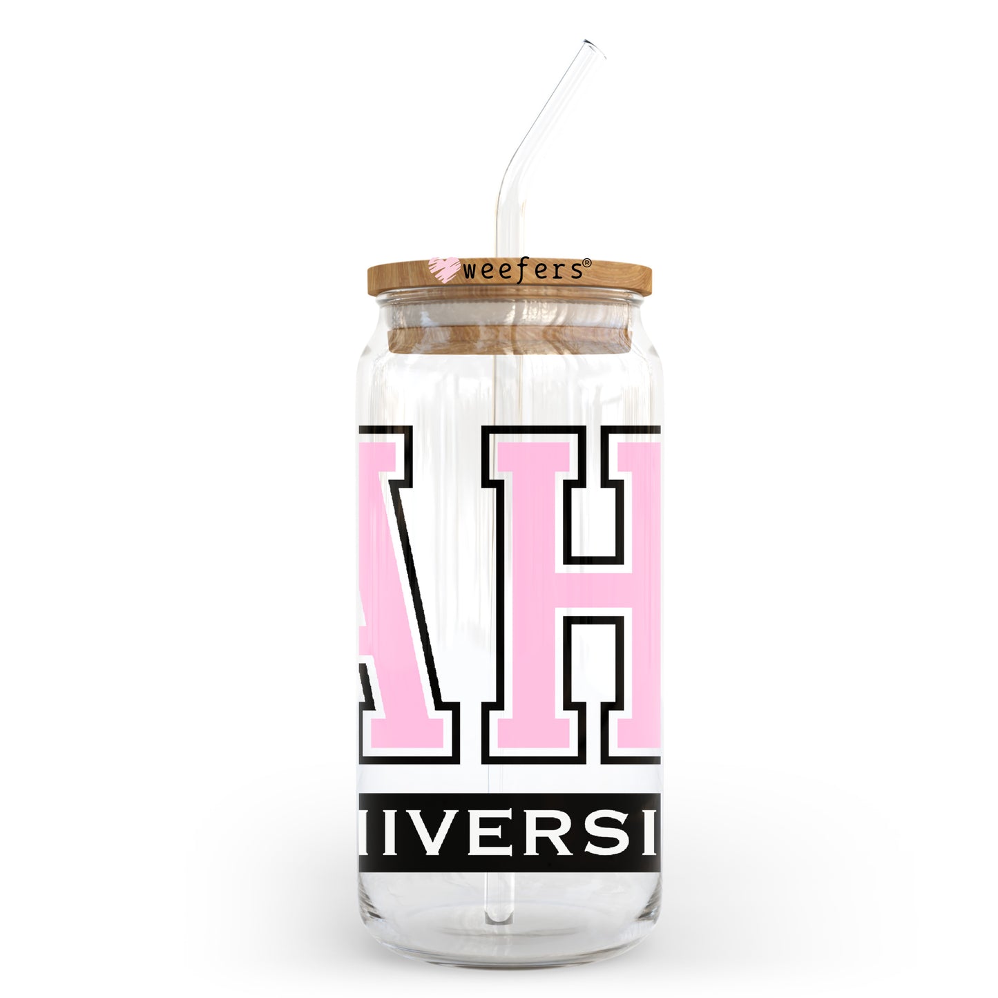 SAHM University 20oz Libbey Glass Can, 34oz Hip Sip, 40oz Tumbler, 24oz Cold Cup UV DTF or Sublimation Decal Transfer Weefers