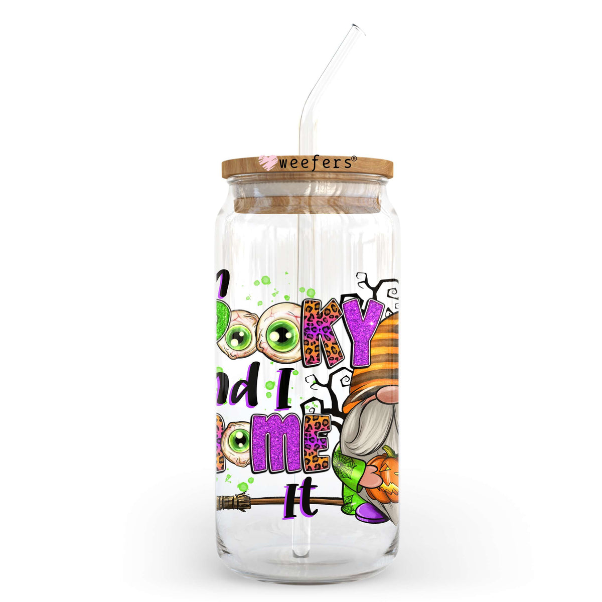 I'm Spooky And I Gnome It 20oz Libbey Glass Can, 34oz Hip Sip, 40oz Tumbler, 24oz Cold Cup UV DTF or Sublimation Decal Transfer Weefers