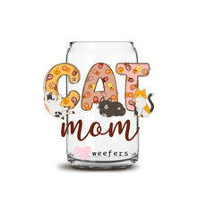 Load image into Gallery viewer, a glass jar with the word cat mom on it
