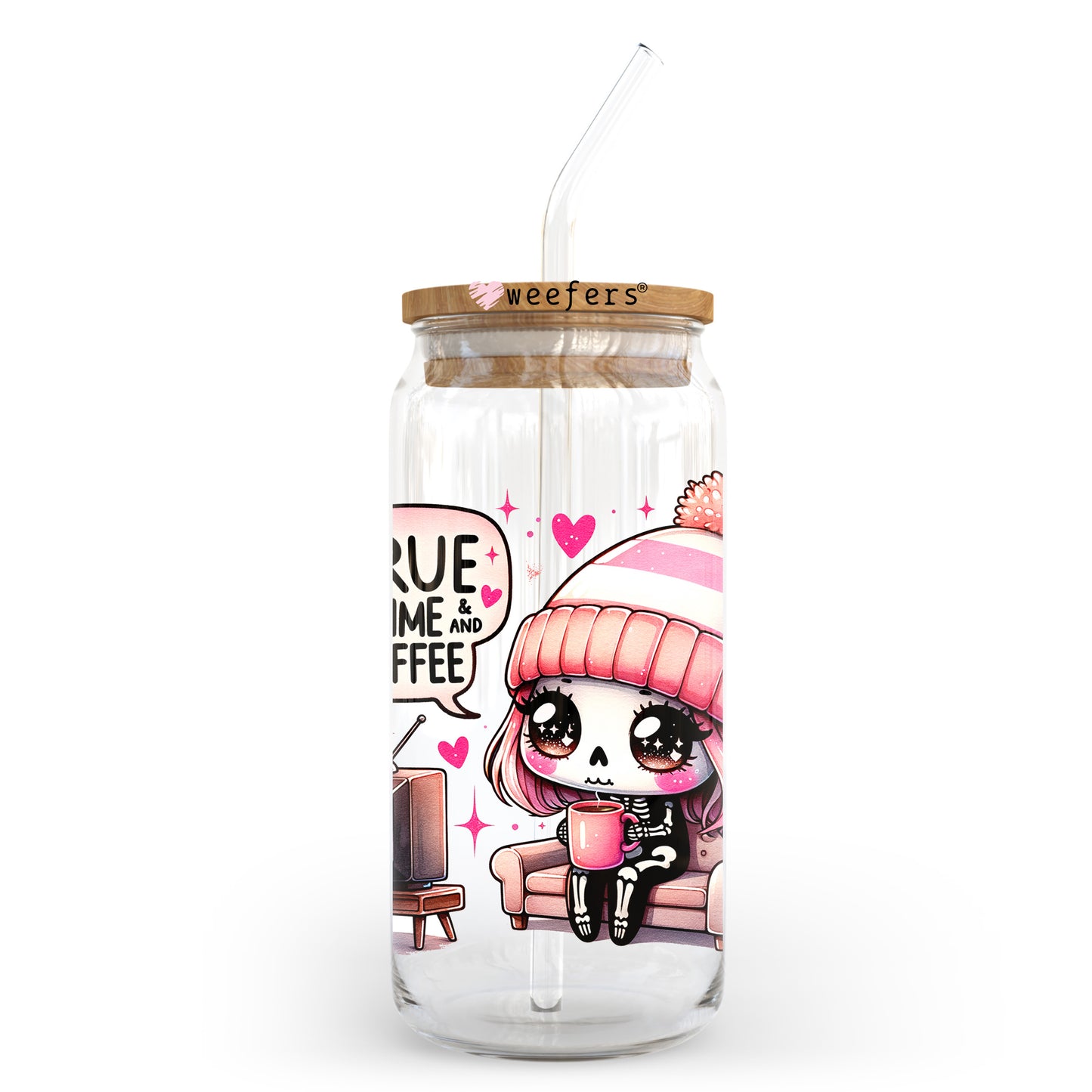 True Crime And Coffee 20oz Libbey Glass Can, 34oz Hip Sip, 40oz Tumbler, 24oz Cold Cup UV DTF or Sublimation Decal Transfer Weefers