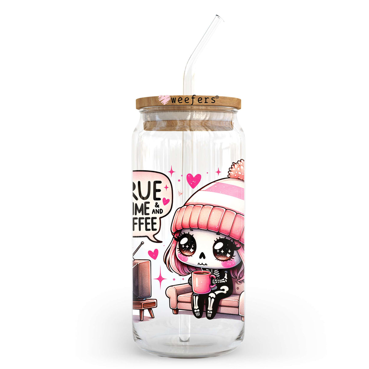 True Crime And Coffee 20oz Libbey Glass Can, 34oz Hip Sip, 40oz Tumbler, 24oz Cold Cup UV DTF or Sublimation Decal Transfer Weefers