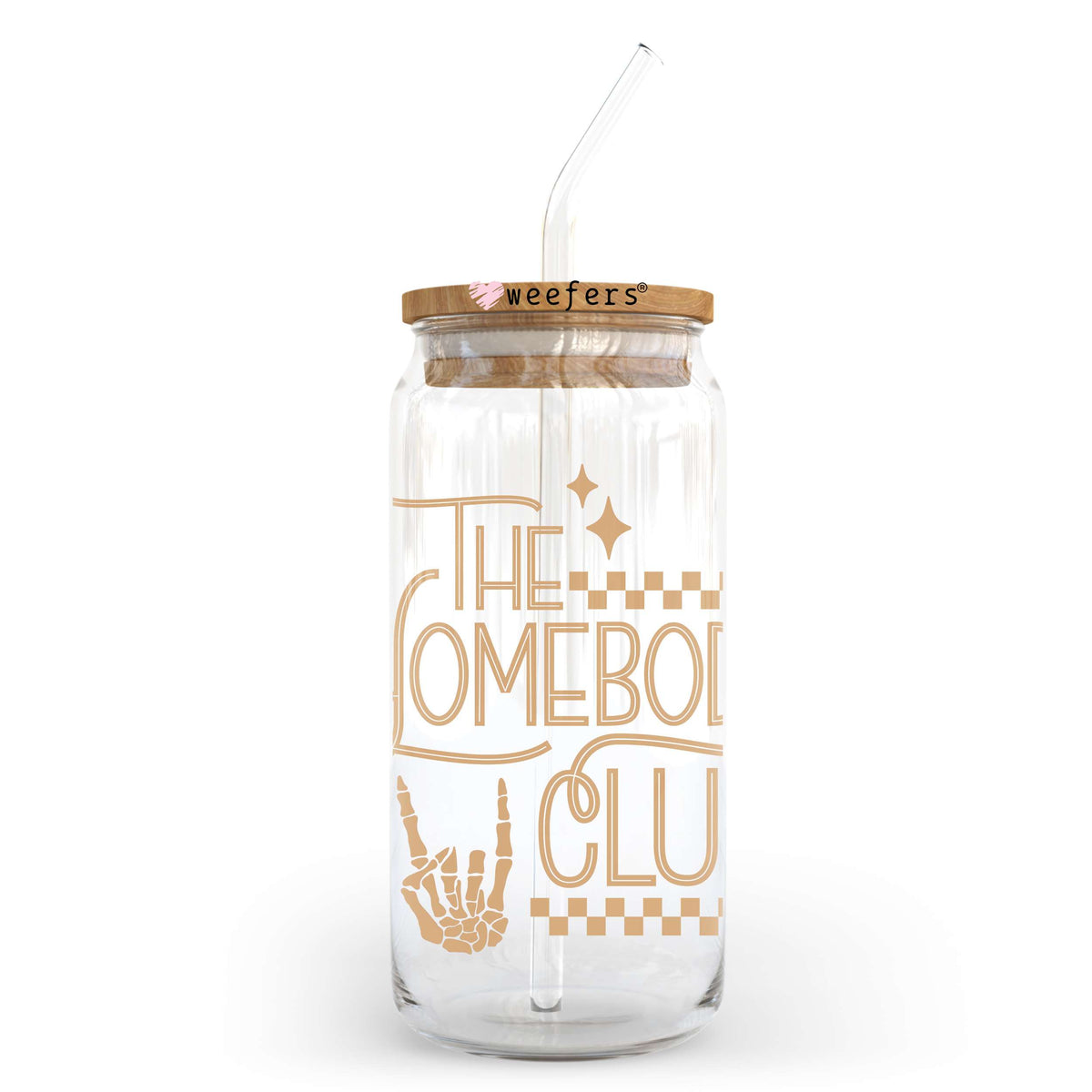 The Homebody Club Tan 20oz Libbey Glass Can, 34oz Hip Sip, 40oz Tumbler, 24oz Cold Cup UV DTF or Sublimation Decal Transfer Weefers