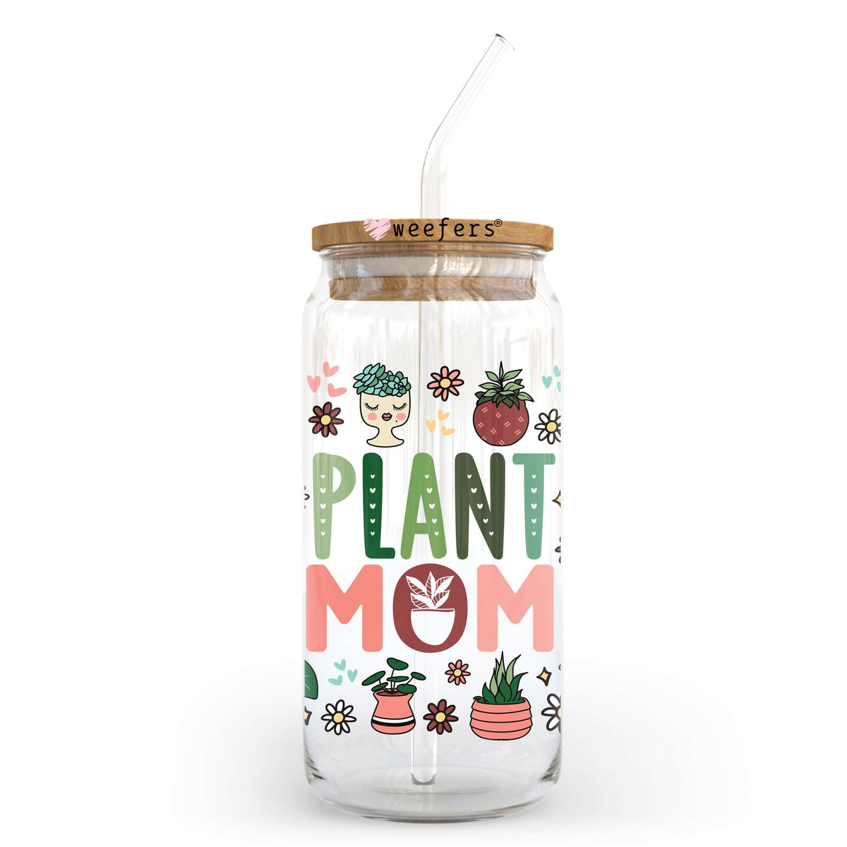 Plant Mom 20oz Libbey Glass Can, 34oz Hip Sip, 40oz Tumbler, 24oz Cold Cup UV DTF or Sublimation Decal Transfer Weefers