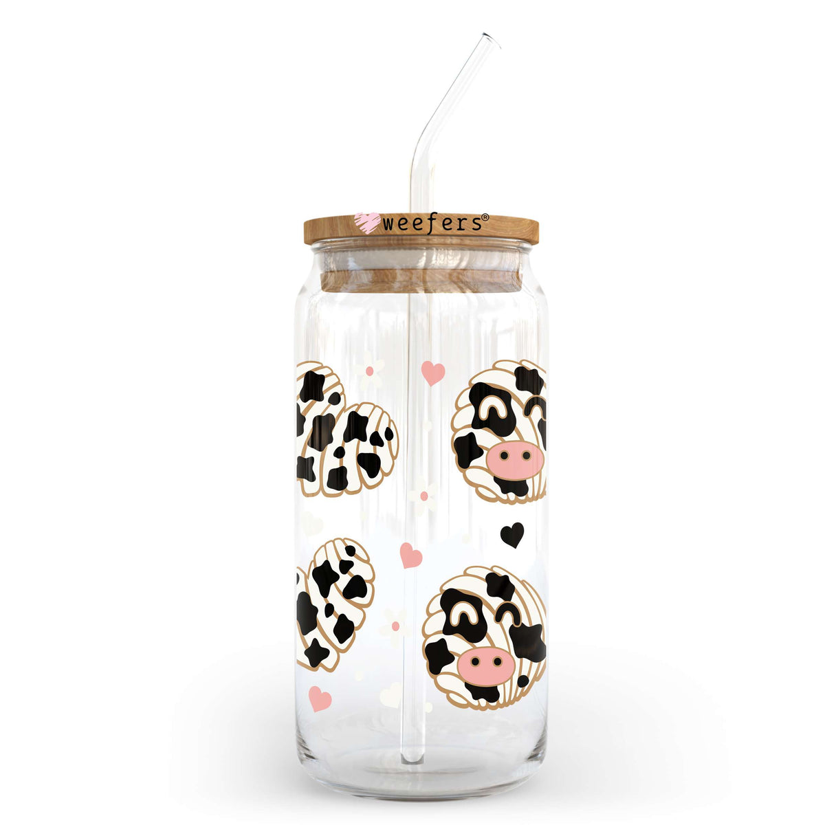 Cow Conchas 20oz Libbey Glass Can, 34oz Hip Sip, 40oz Tumbler, 24oz Cold Cup UV DTF or Sublimation Decal Transfer Weefers