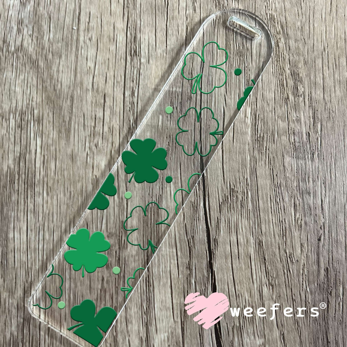 Green Clovers UV DTF Cup Wrap Bookmark Weefers