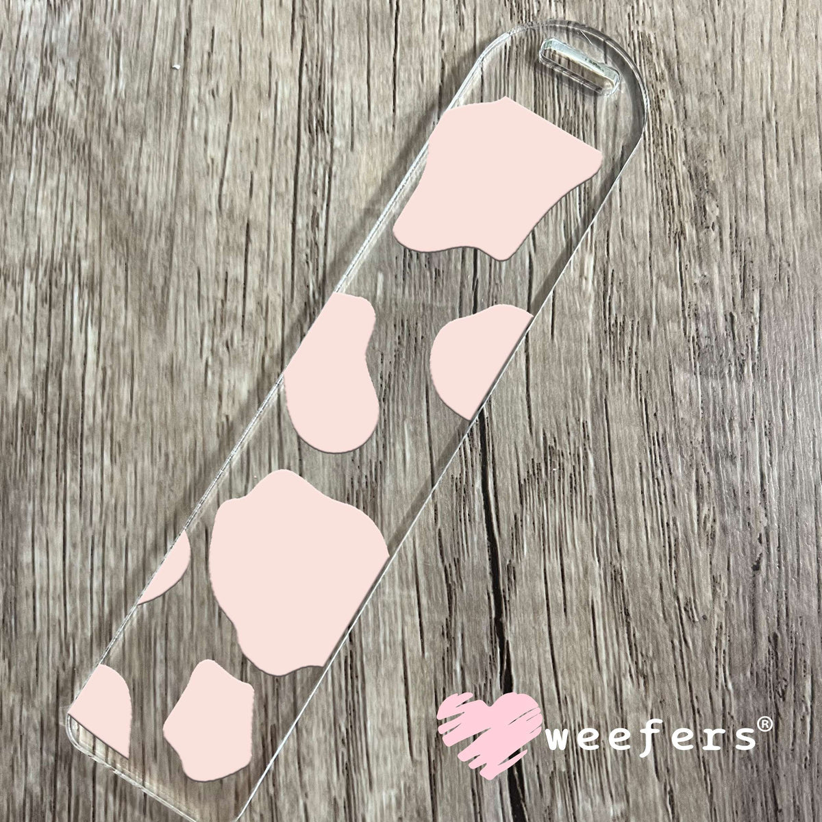 Baby Pink Cow Print UV DTF Cup Wrap Bookmark Weefers