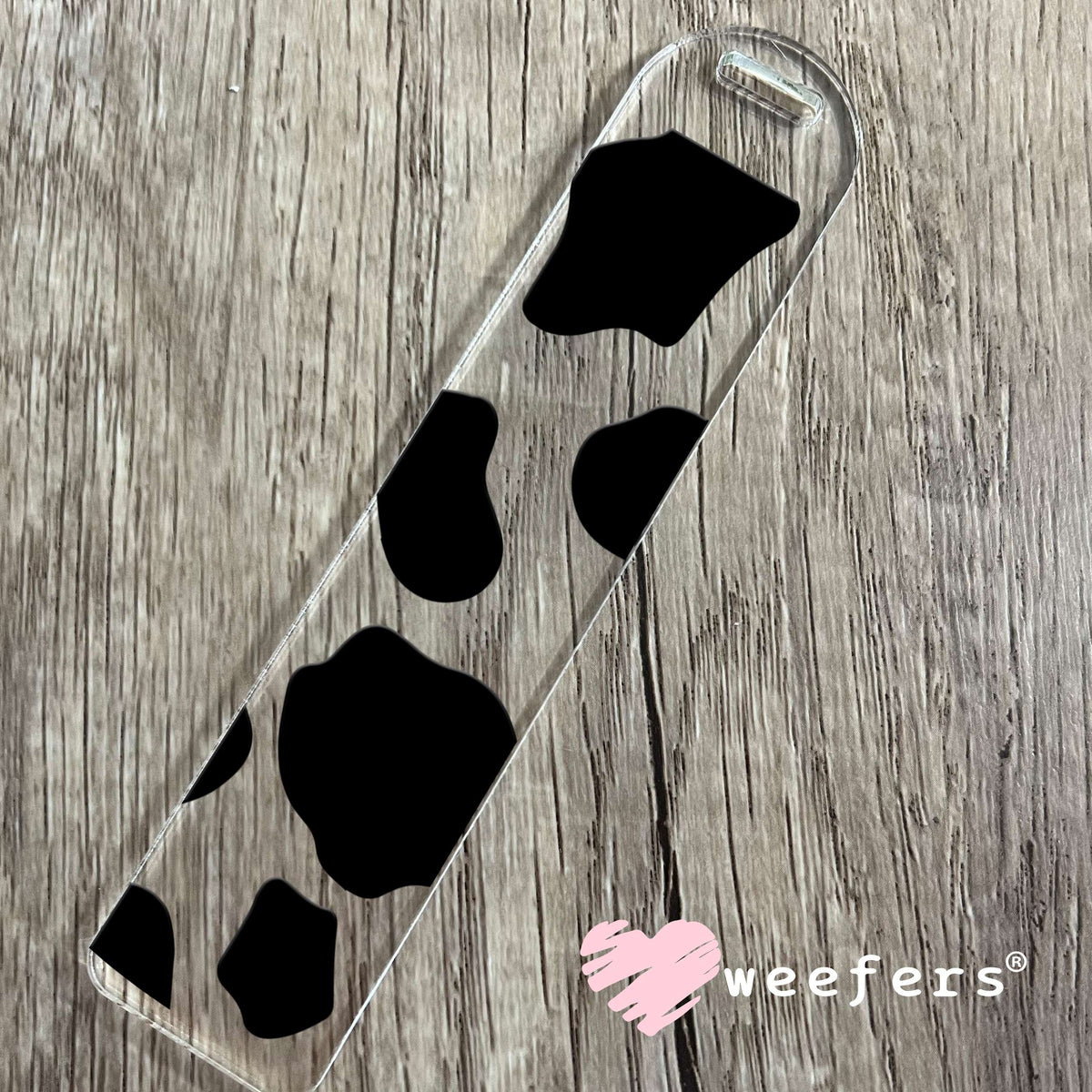 Black Cow Print UV DTF Cup Wrap Bookmark Weefers