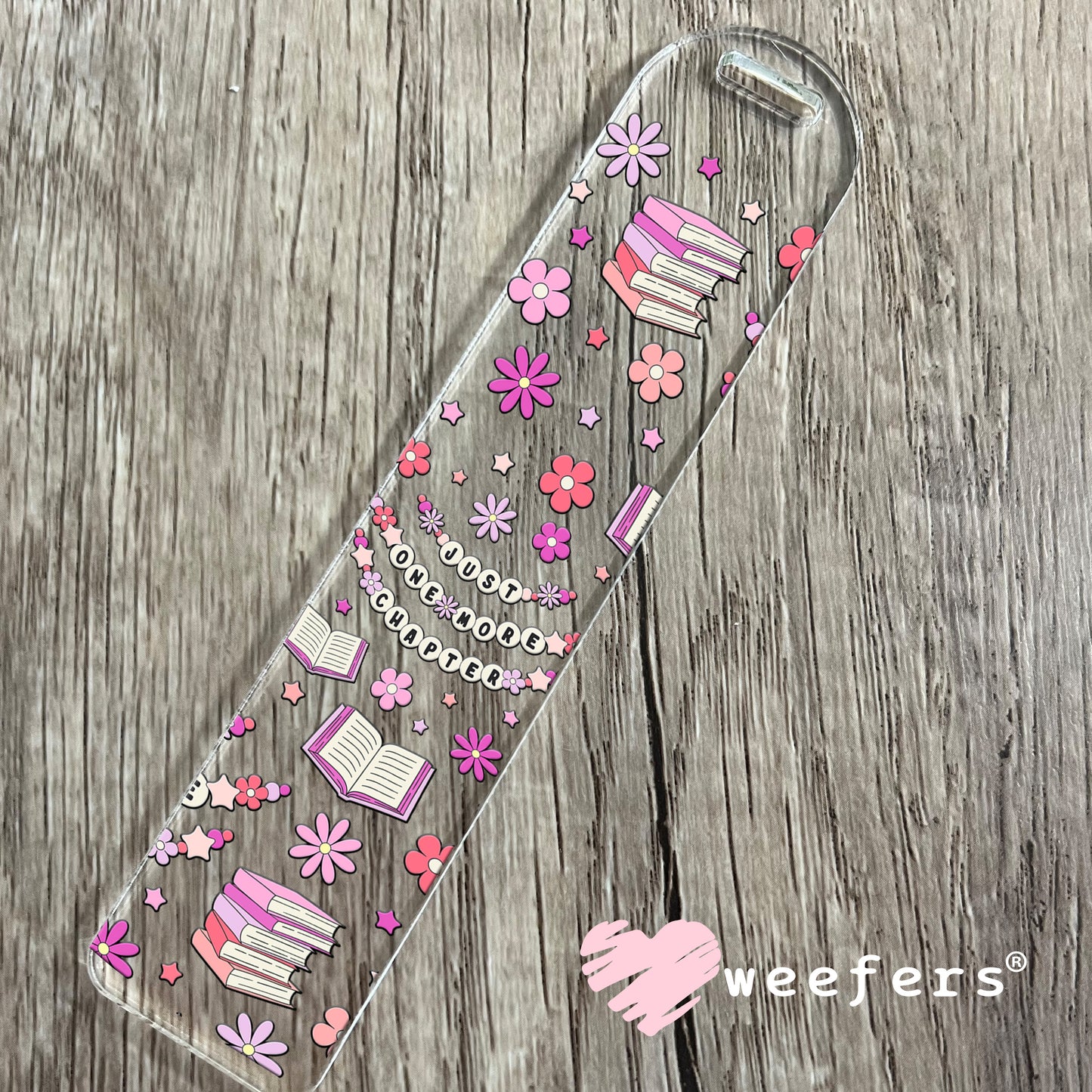 Just One More Chapter Friendship Bracelet UV DTF Cup Wrap Bookmark Weefers