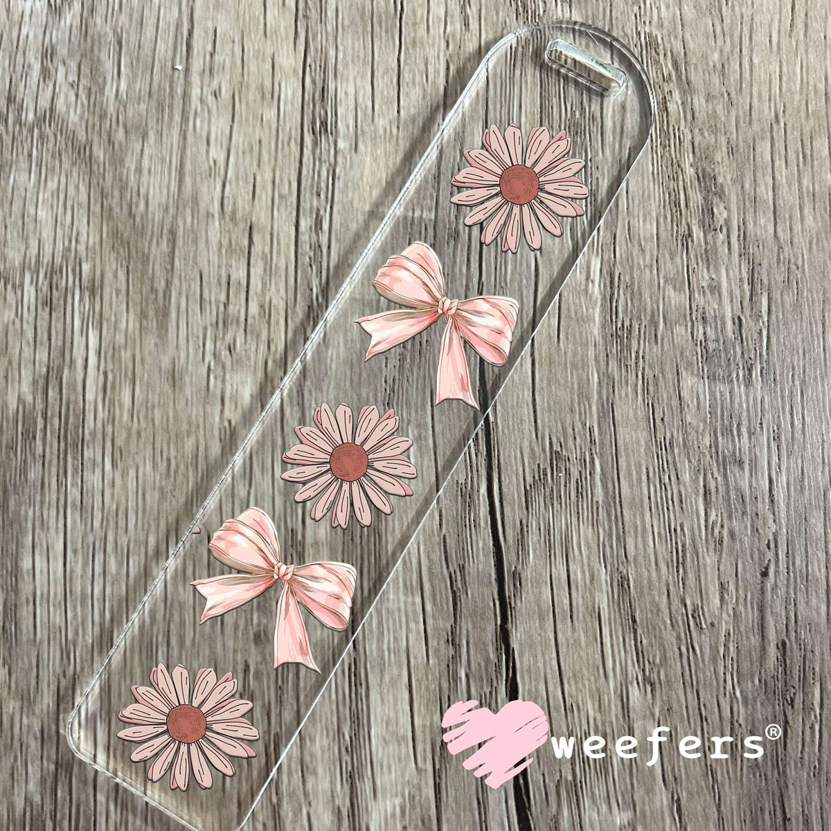 Mauve Flowers and Bows UV DTF Cup Wrap Bookmark Weefers