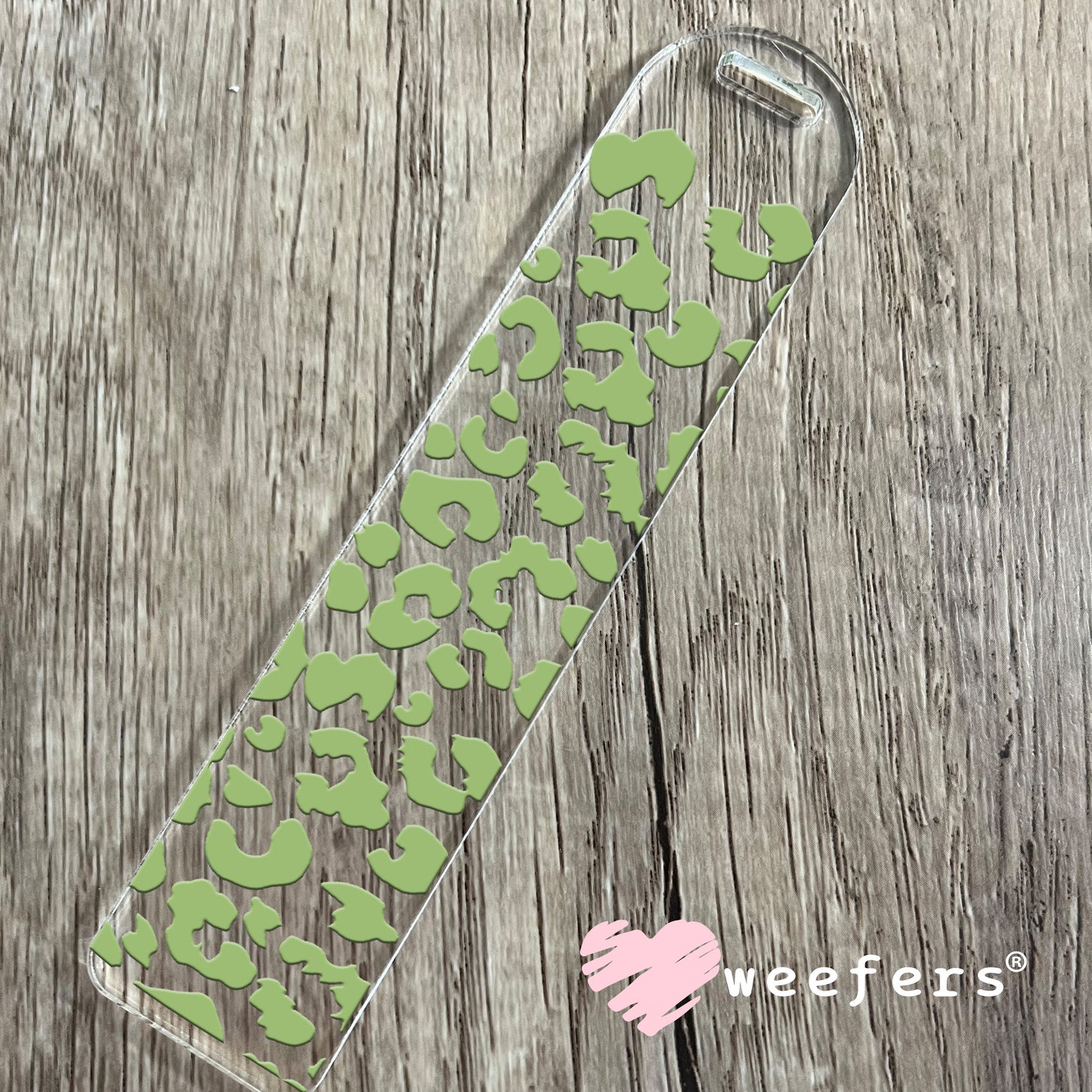 Green Leopard UV DTF Cup Wrap Bookmark Weefers