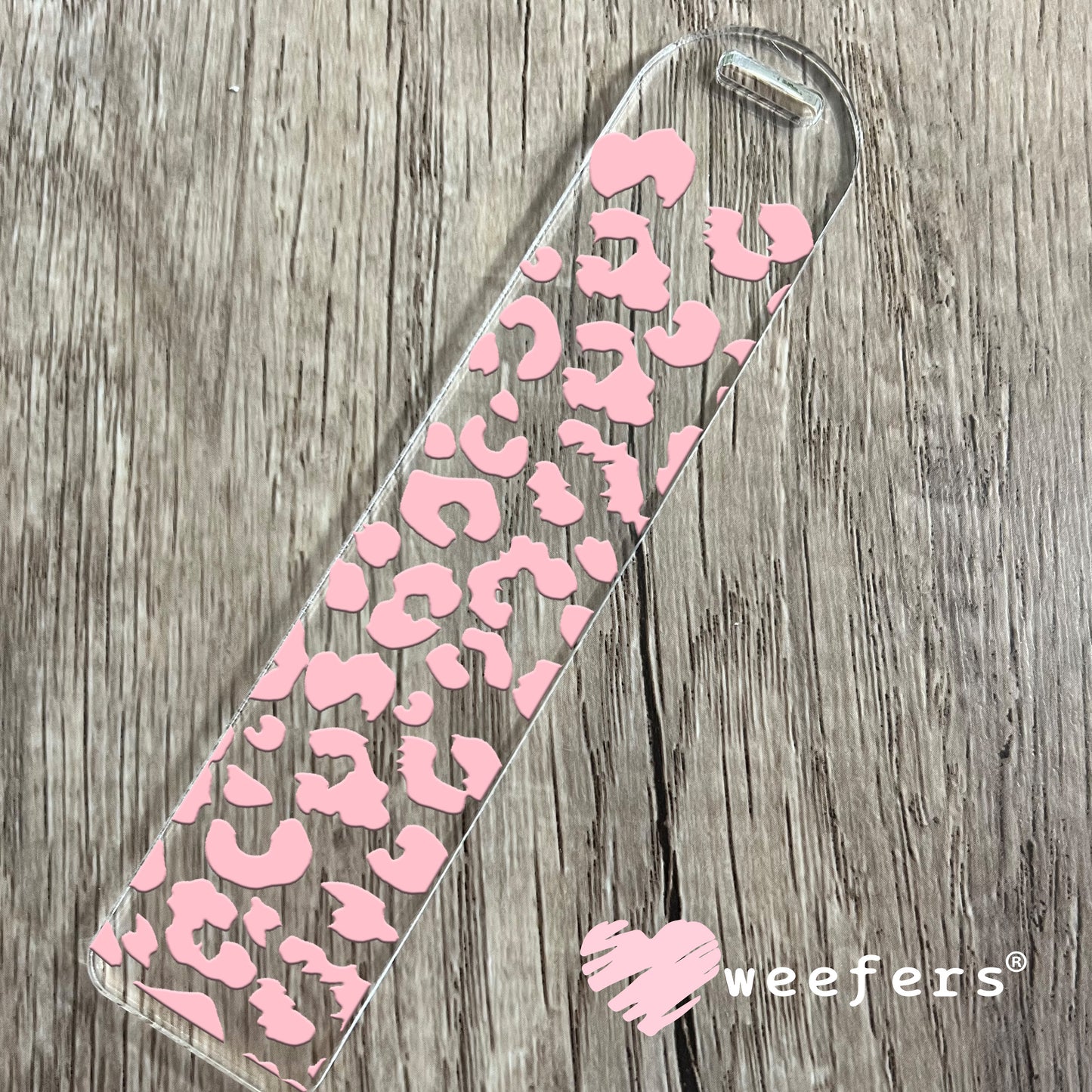 Baby Pink Leopard UV DTF Cup Wrap Bookmark Weefers