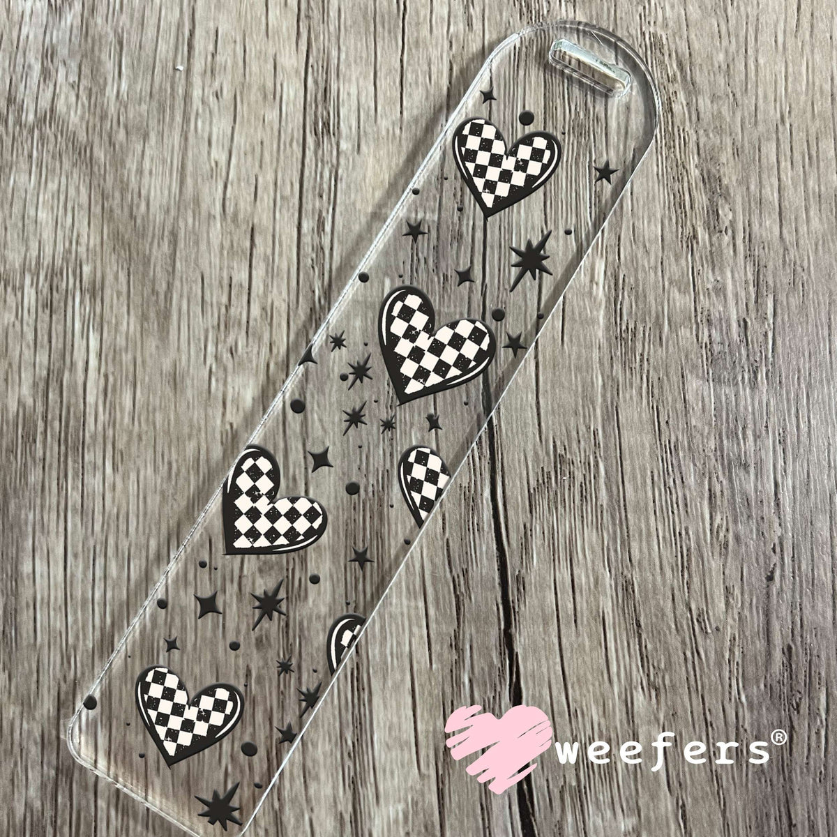 Checkered Hearts 2 UV DTF Cup Wrap Bookmark Weefers