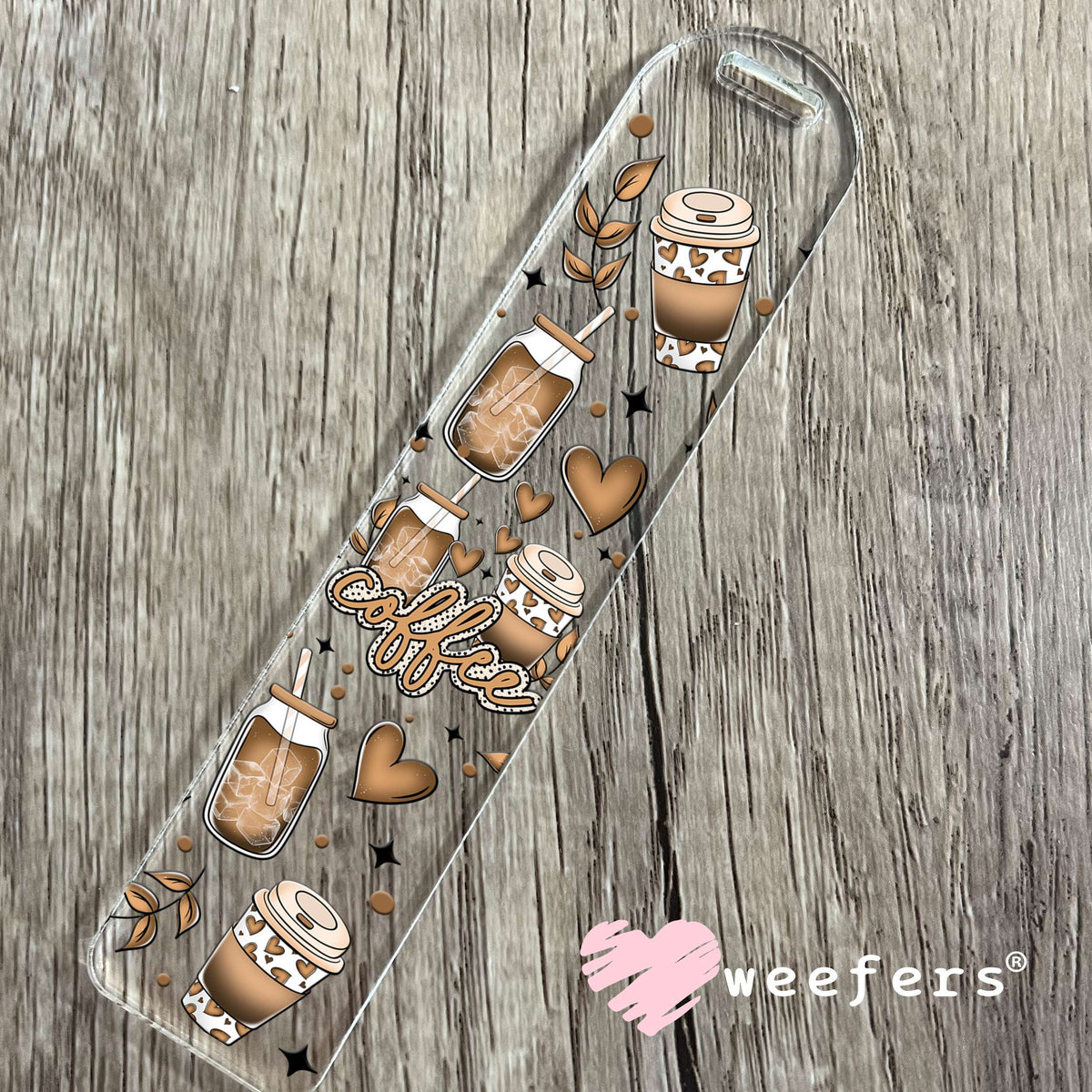 Coffee Latte My Heart UV DTF Cup Wrap Bookmark Weefers