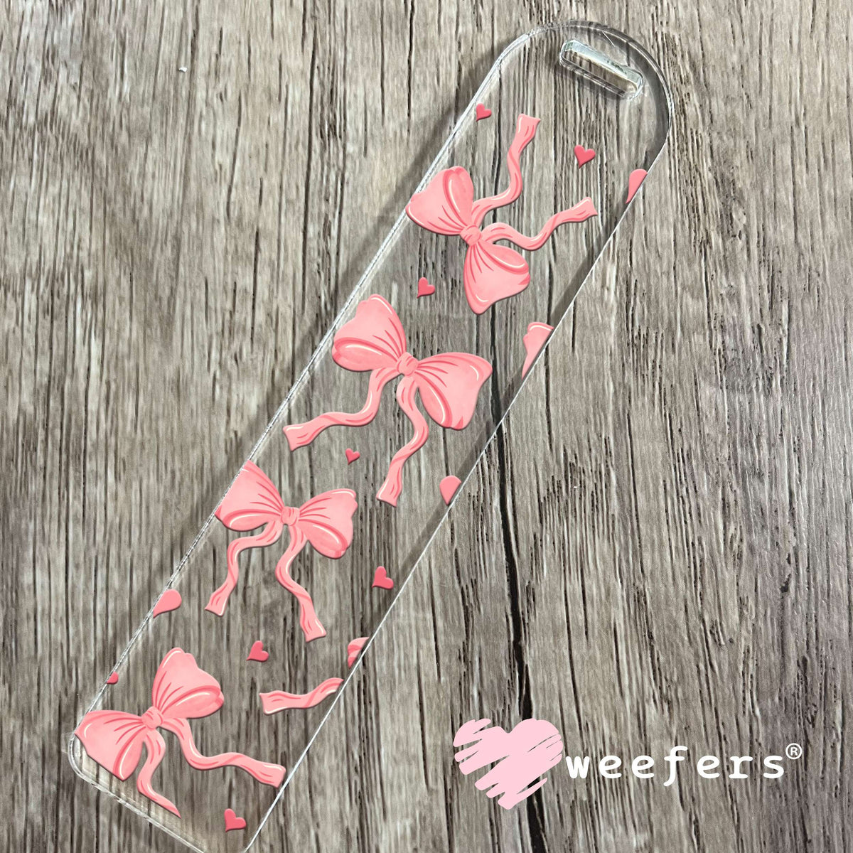 Coquette Bows and Hearts Pink UV DTF Cup Wrap Bookmark Weefers