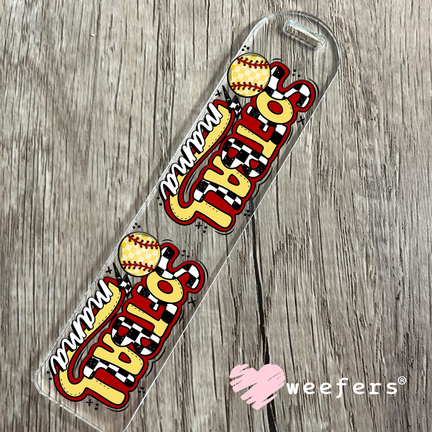 Softball Mama UV DTF Cup Wrap Bookmark Weefers