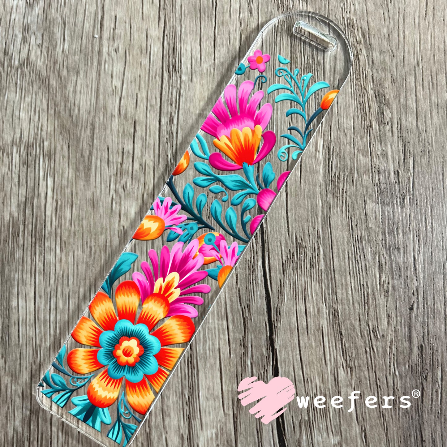 Colorful Mexican Flowers UV DTF Cup Wrap Bookmark Weefers