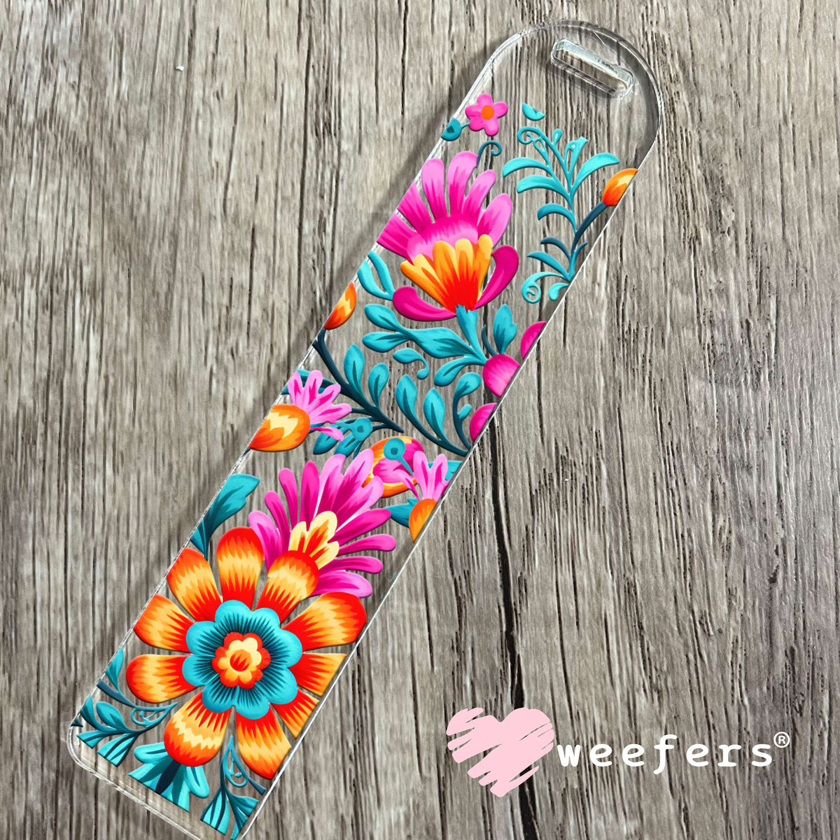 Colorful Mexican Flowers UV DTF Cup Wrap Bookmark Weefers