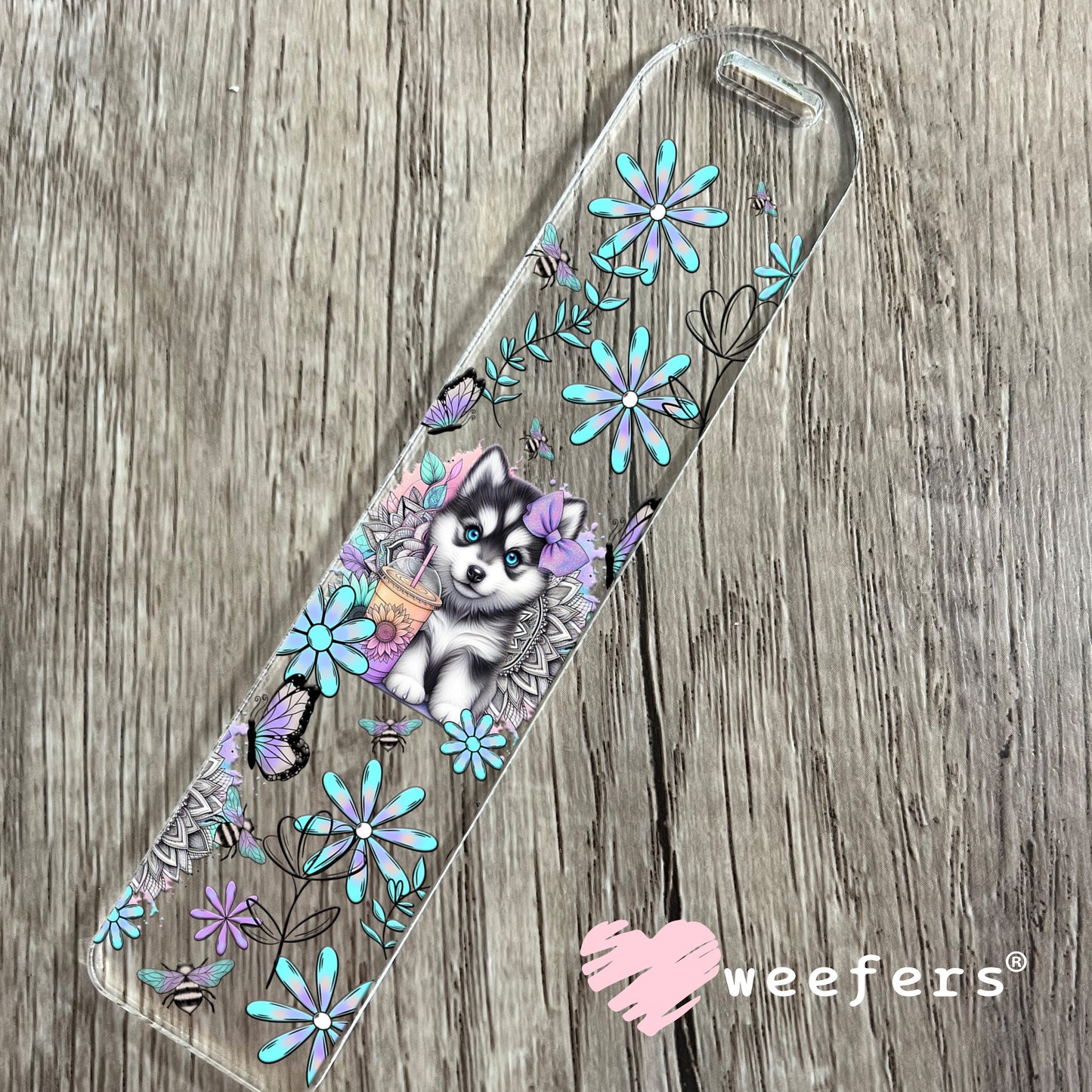 Husky Flowers UV DTF Cup Wrap Bookmark Weefers