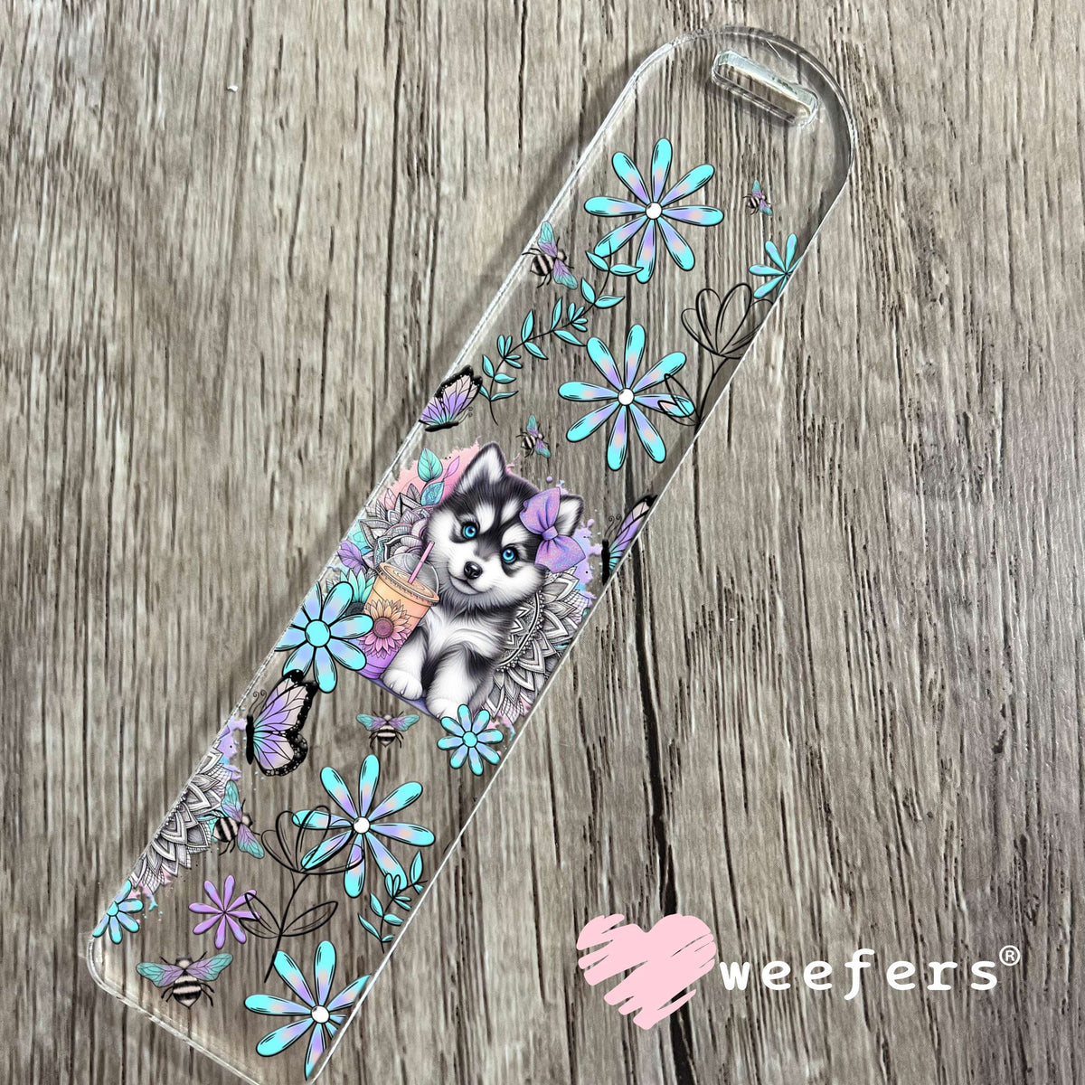 Husky Flowers UV DTF Cup Wrap Bookmark Weefers