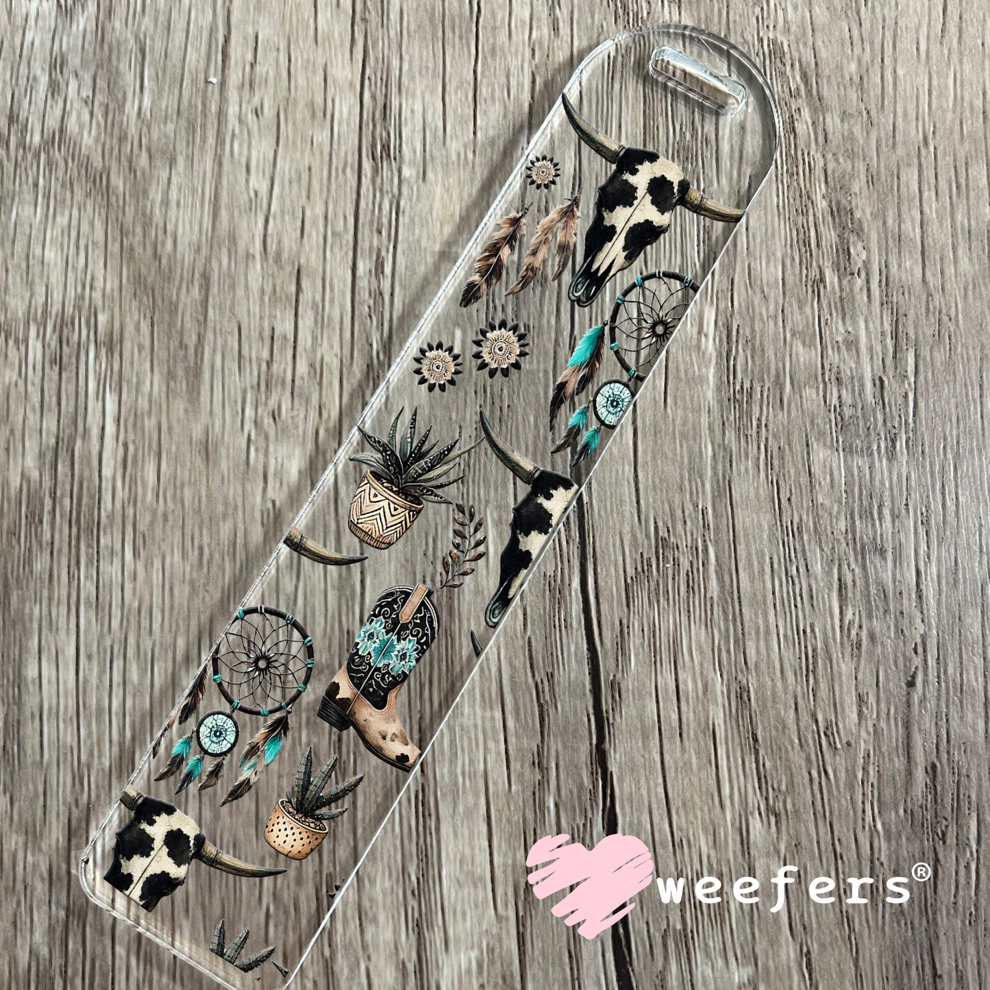 Western Cow Skulls and Dreamcatcher UV DTF Cup Wrap Bookmark Weefers