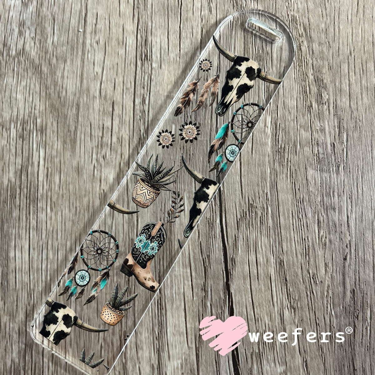 Western Cow Skulls and Dreamcatcher UV DTF Cup Wrap Bookmark Weefers