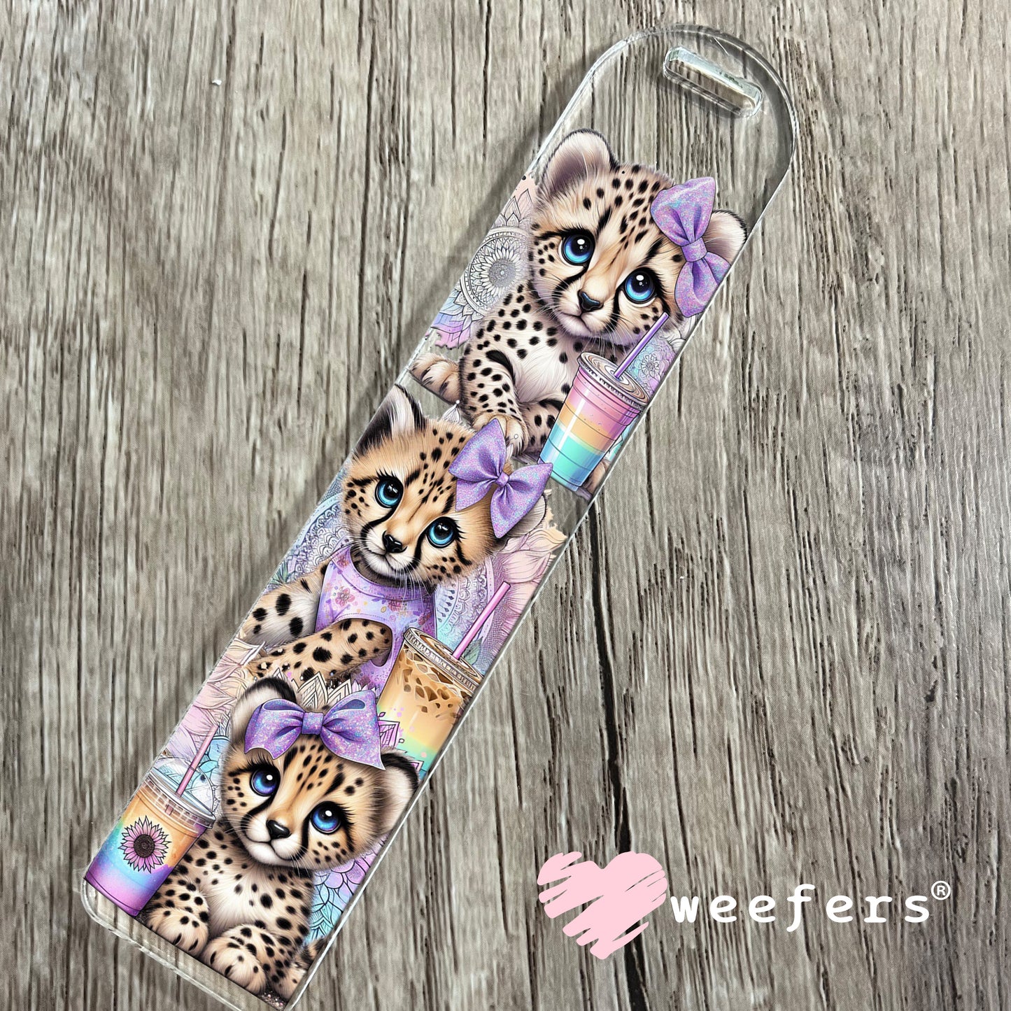 Baby Leopard Purple Coffee UV DTF Cup Wrap Bookmark Weefers