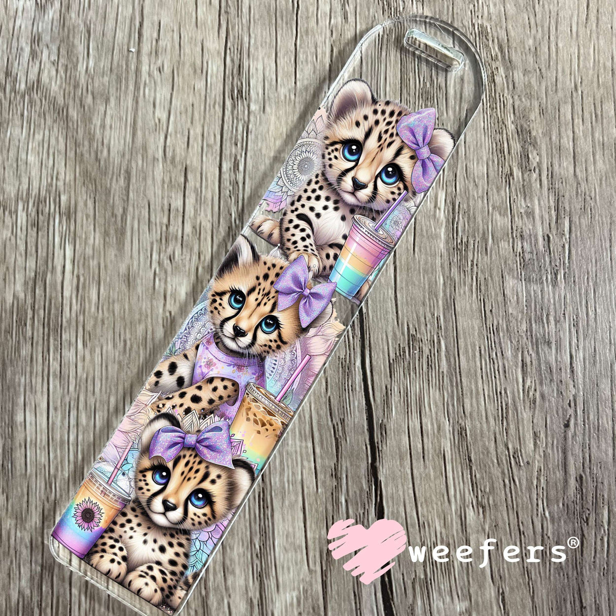 Baby Leopard Purple Coffee UV DTF Cup Wrap Bookmark Weefers