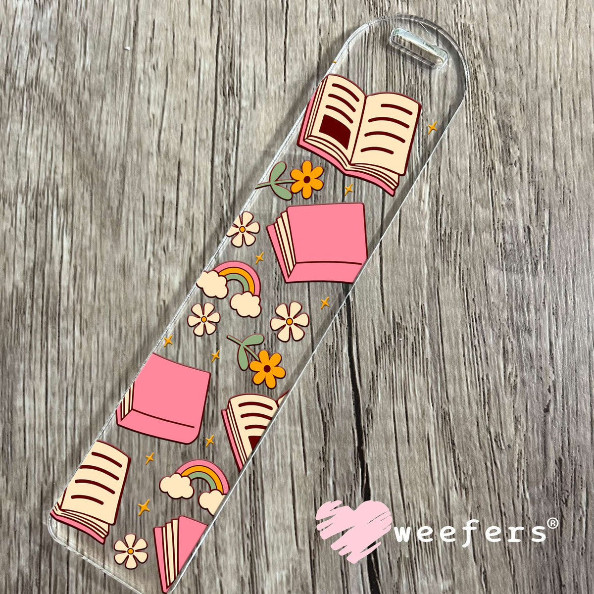 Lost in Books and Rainbows UV DTF Cup Wrap Bookmark Weefers