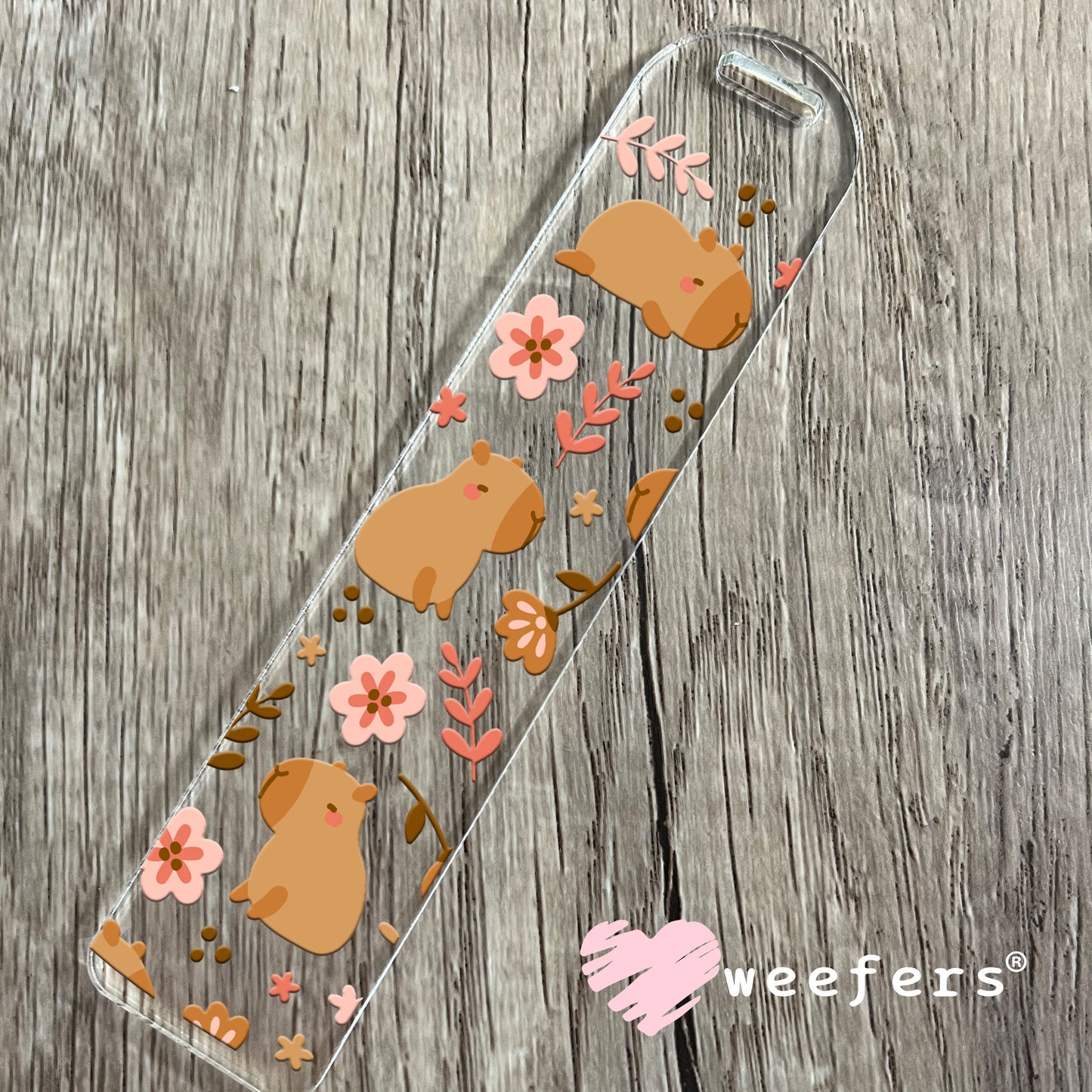 Capybara and Flowers UV DTF Cup Wrap Bookmark Weefers