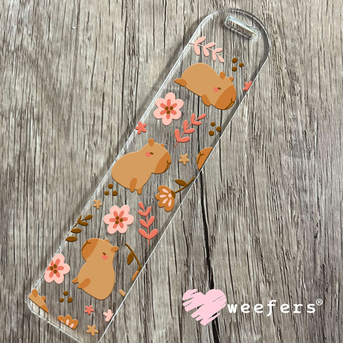 Capybara and Flowers UV DTF Cup Wrap Bookmark Weefers