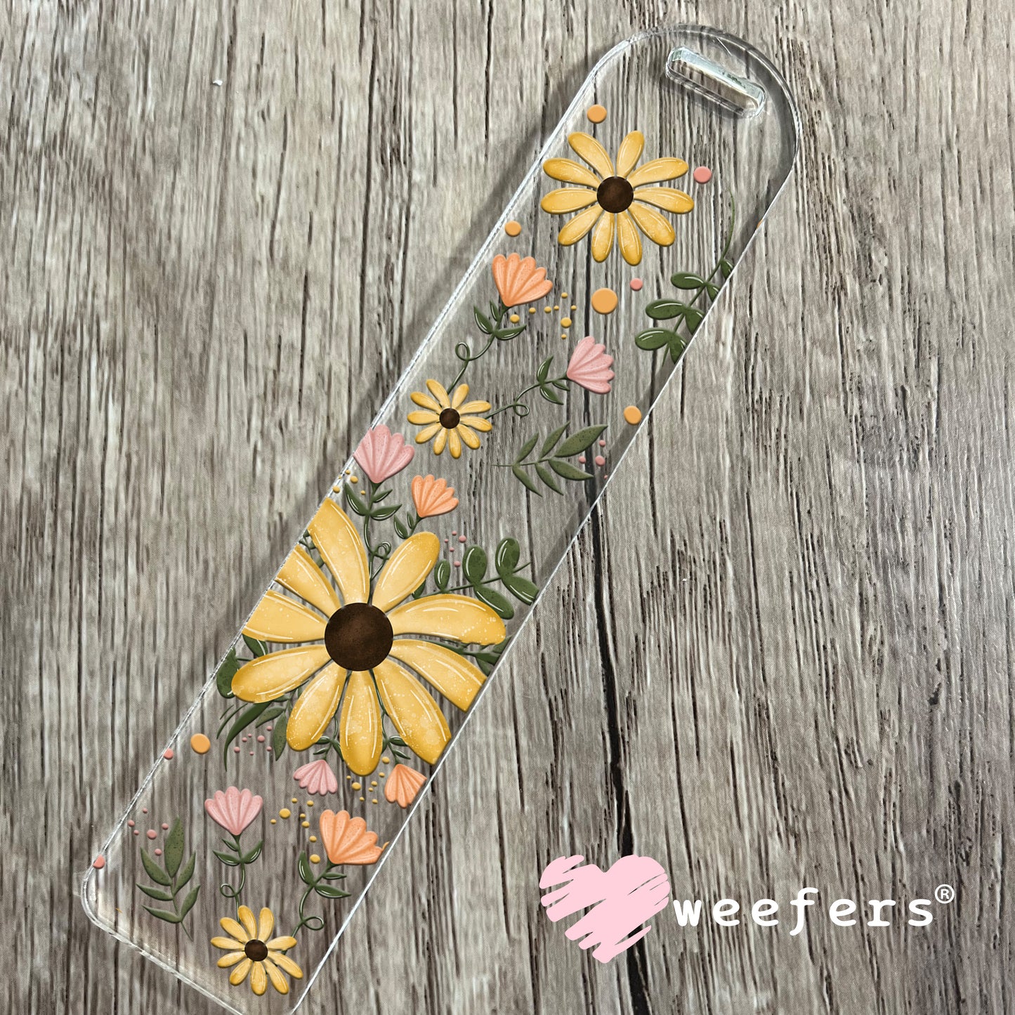 Yellow Daisy Delight UV DTF Cup Wrap Bookmark Weefers