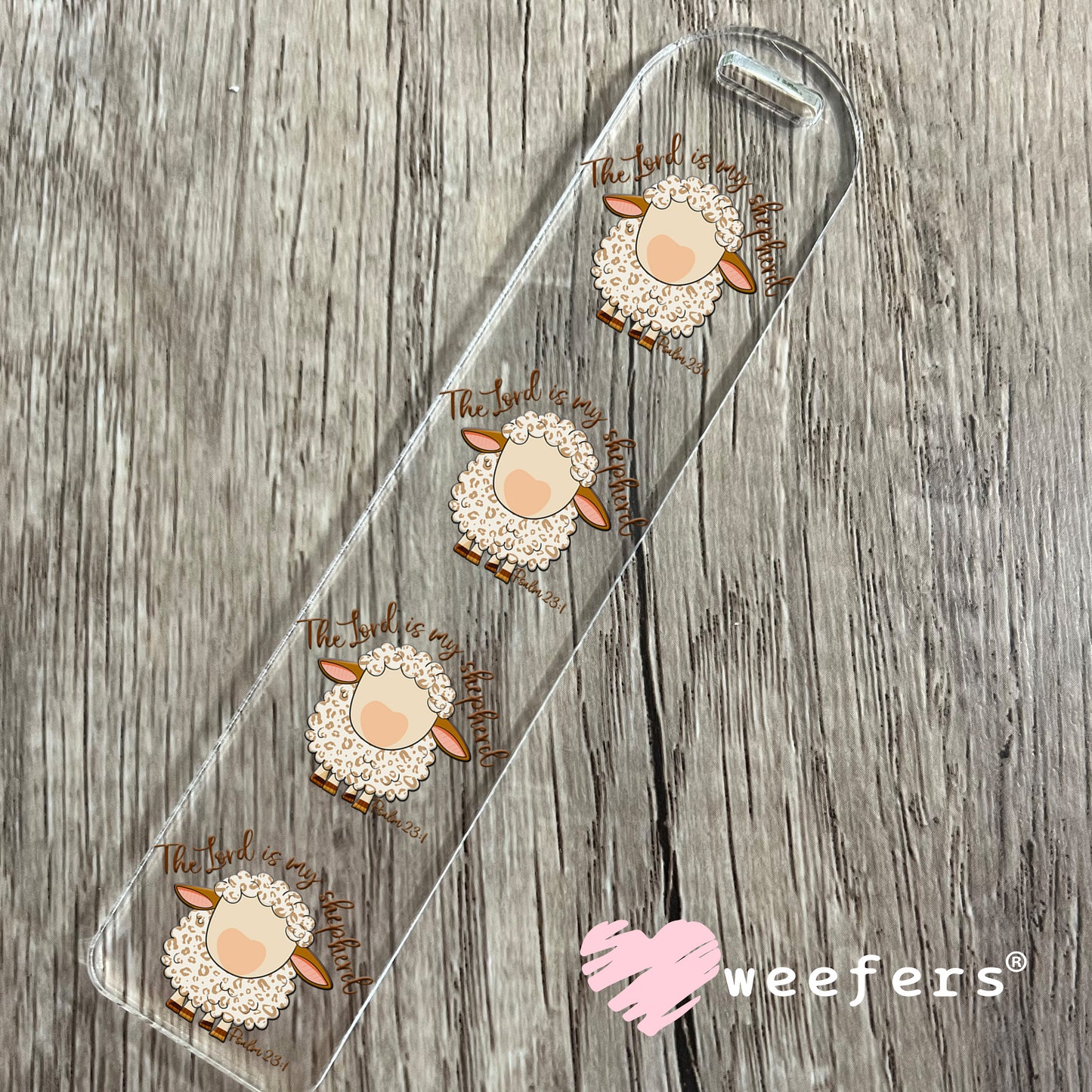 The Lord is My Shepherd Psalms 23:1 UV DTF Decal Bookmark Weefers