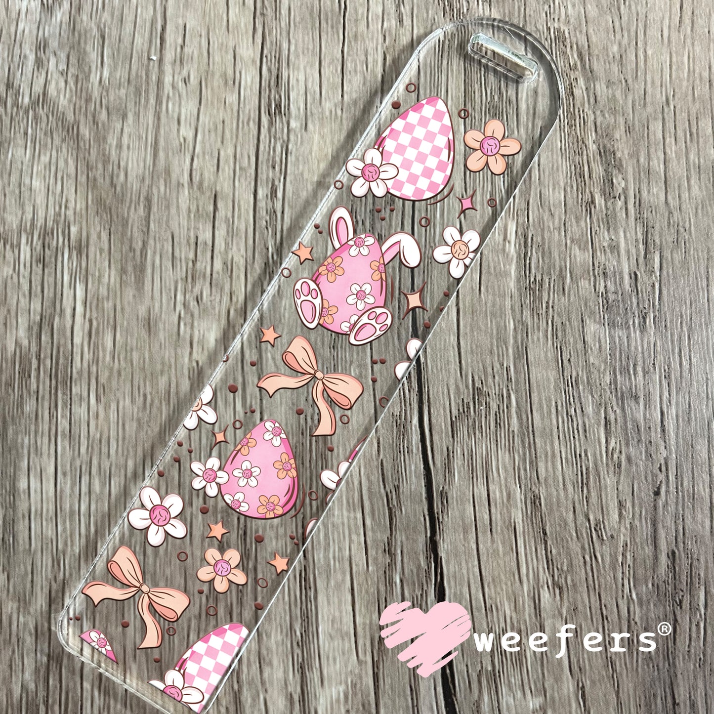 Easter Pink Eggs Bows UV DTF Cup Wrap Bookmark Weefers