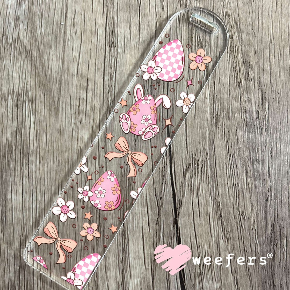 Easter Pink Eggs Bows UV DTF Cup Wrap Bookmark Weefers