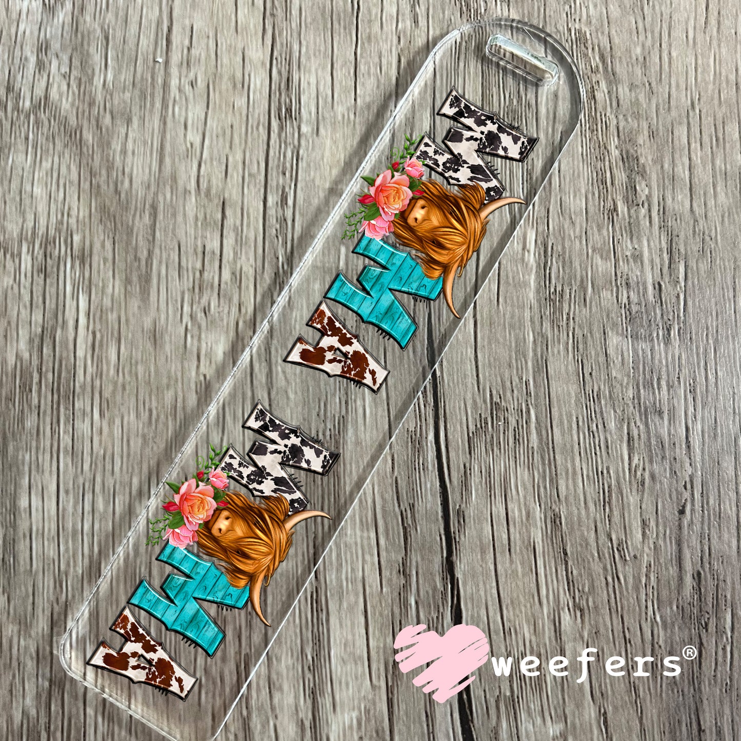 Mama Highlander Cow Western UV DTF Decal Bookmark Weefers