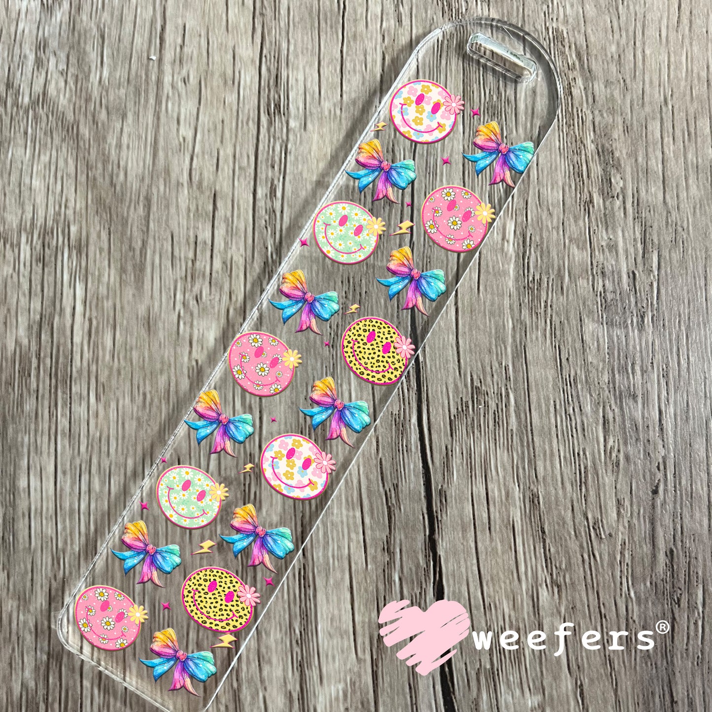 Unicorn Bows Smile Faces UV DTF Cup Wrap Bookmark Weefers