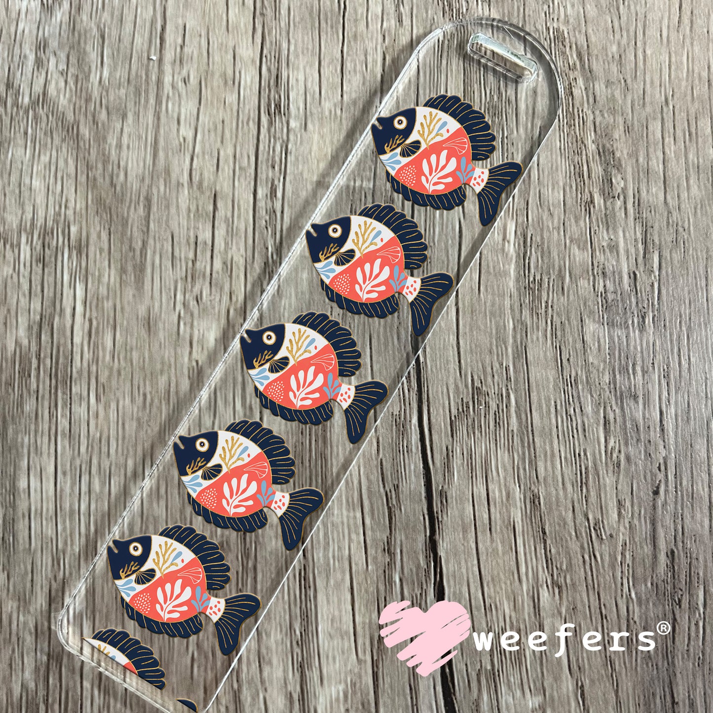 School of Blue and Coral Fishes UV DTF Cup Wrap - WEEFERS EXCLUSIVE WRAP Bookmark Weefers